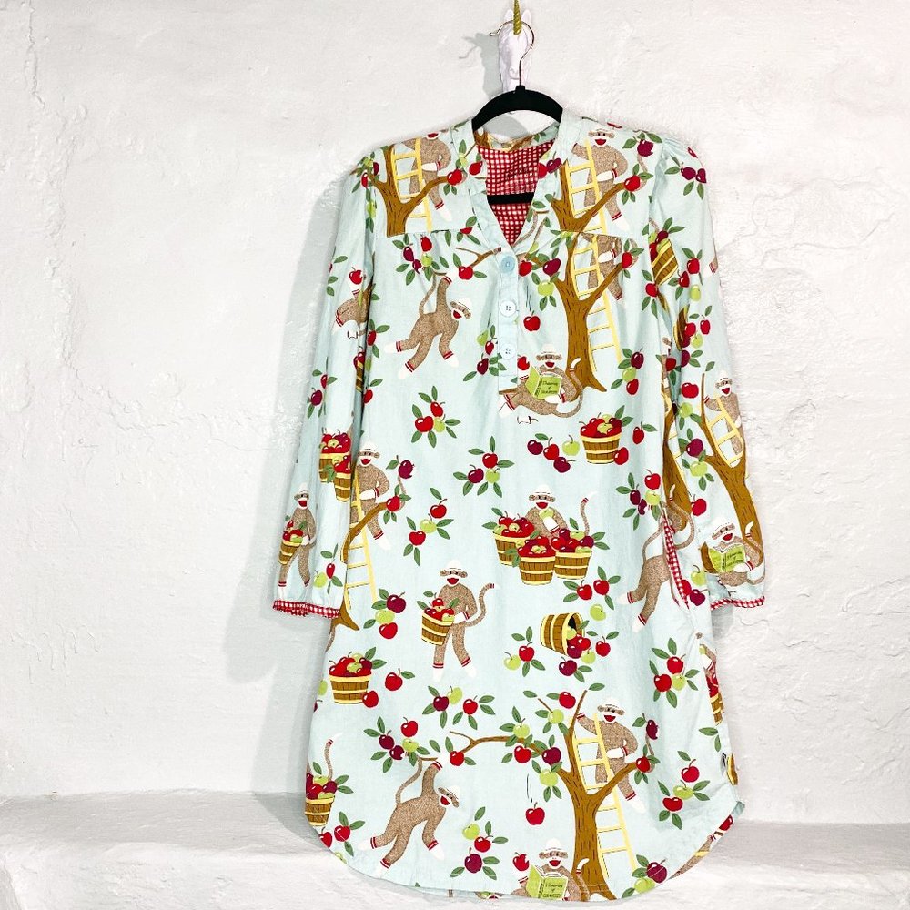 Nick & Nora Sock Monkey Long Sleeve Nightgown